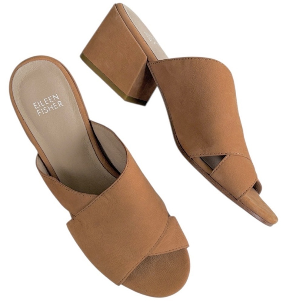 Like New Eileen Fisher Leather Haven
Slide Sandals Camel Size 7.5